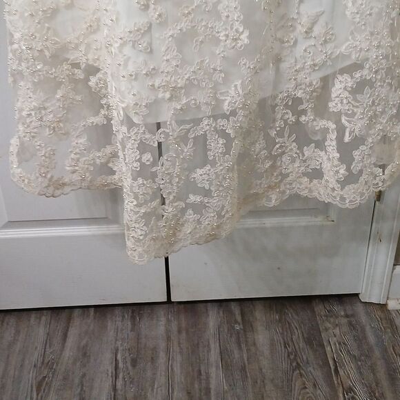 Alfred Angelo 1774NT Ivory  HiLo Lace Wedding Dress and wedding veil  Sz 18 - Picture 7 of 15